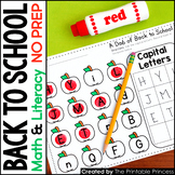 Kindergarten Back to School Literacy & Math Activity Pages