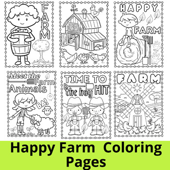 A Day At The Farm Coloring Pages | Farm Animals Coloring Sheets | TPT