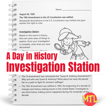 Preview of A Day in History – Investigation Station | August 26 – 19th Amendment