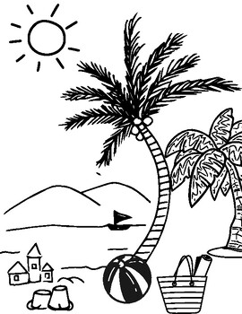 Preview of A Day on the Beach Coloring Page