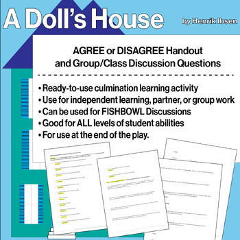 Preview of A Doll's House Ibsen: Agree or Disagree + Act III Questions