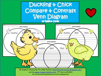 Download A+ Duckling & Chick Venn Diagram...Compare and Contrast by Regina Davis