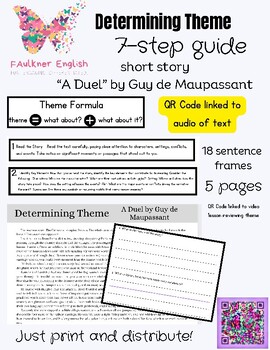 Preview of A Duel Short Story RL10.2 Theme printables practice EOC test prep