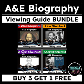 Preview of A&E Biography Viewing Guide BUNDLE | Fill-in-the-blank Worksheets