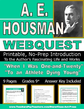 Preview of A. E. HOUSMAN Webquest | Worksheets | Printables