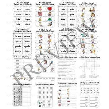 a e split digraph activity packet and worksheets by kp