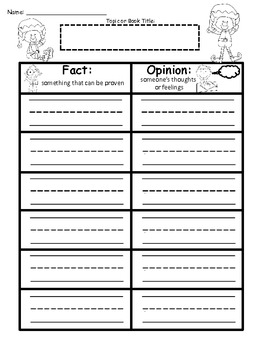 A+ Elf Fact And Opinion Chart...Graphic Organizer by Regina Davis