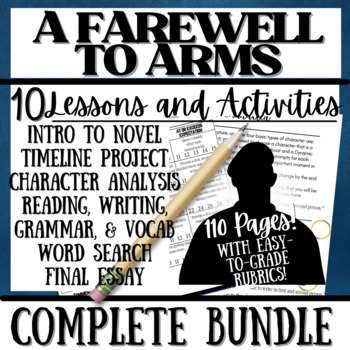 Preview of A FAREWELL TO ARMS | Novel Study | Unit Bundle of 10 Resources | 100+ Pages