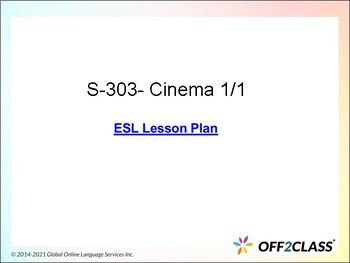 Preview of A Free ESL Lesson Plan on Cinema