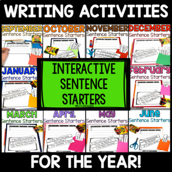 A FULL YEAR of Interactive Sentence Starters for Writing by Mrs V's ...