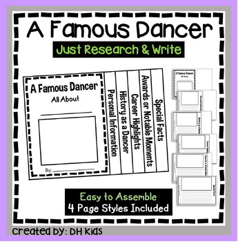 Preview of A Famous Dancer, Flip Book Report, Author Report & Writing Project