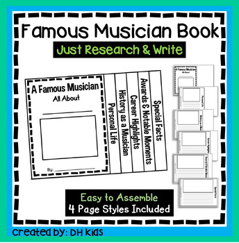 Preview of A Famous Musician, Flip Book Report, Music Report & Writing Project