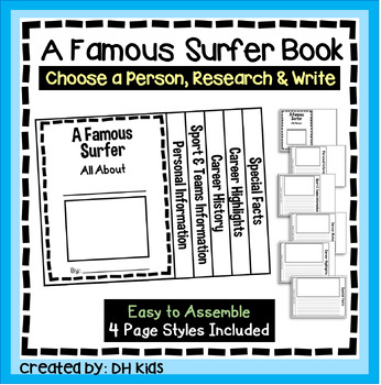 Preview of A Famous Surfer, Athlete Flip Book Report, Sports Writing, Surfing
