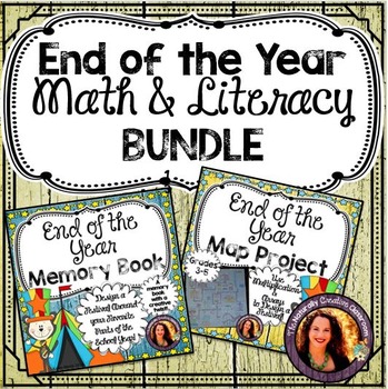 Preview of Memory Book Bundle: End of the Year Memory Book & Math Project Grades 3-5