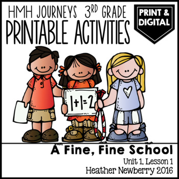 Preview of A Fine, Fine School: Journeys 3rd Grade Lesson 1 • Print & Google Slides