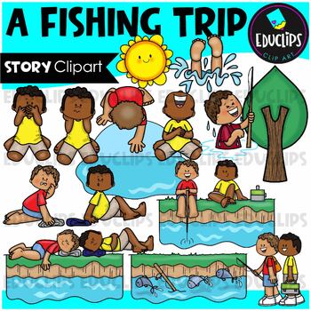 Preview of A Fishing Trip - Short Story Clip Art Set {Educlips Clipart}