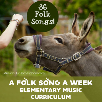 Preview of A Folk Song a Week elementary music curriculum includes videos and sheet music
