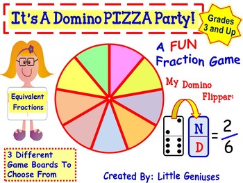 Preview of A Fraction Pizza Party With Dominoes: Learning About Equivalence