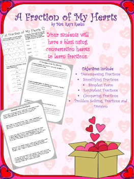 Preview of A Fraction of My Hearts-Valentine's Day Fraction Activity