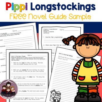 Preview of A Free Sample of Pippi Longstockings Study Guide