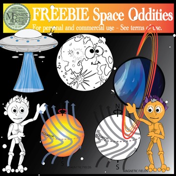Preview of A Freebie Space Oddities Clipart Pack {Messare Clips and Design}