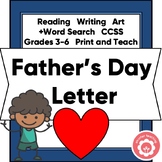 A Father's Day Card to Dad A Friendly Letter CCSS Grades 3