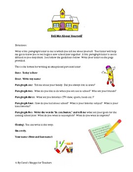 A Friendly Letter Template by Carol's Shoppe for Teachers | TpT