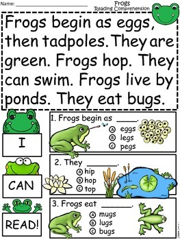 A+ Frogs... Comprehension: Differentiated Instruction For Guided Reading