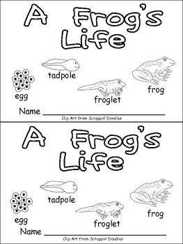 Preview of A Frog's Life Emergent Reader for Kindergarten- Life Cycles