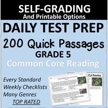 Preview of Full Year (Daily Common Core Reading) Grade 5 (Digital + Print) IAR, SBAC, STAAR