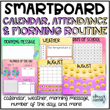 Preview of A Full Year of Attendance, Calendar & Morning Routine on the SmartBoard