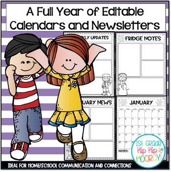 Preview of A Full Year of Editable Newsletter Templates and Calendars for Communication
