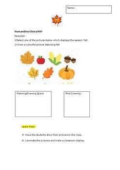 Preview of A Fun Art activity linking to the season- Fall