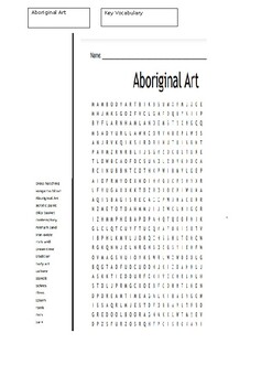 Preview of A Fun Wordsearch on Aboriginal Art