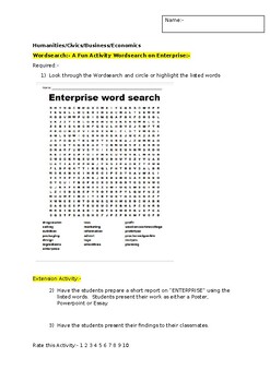 Preview of A Fun Wordsearch on Enterprise and an associated extension task