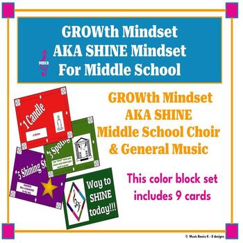 Preview of A GROWth Mindset aka SHINE Mindset Scale for Middle School Choir & Gen Music
