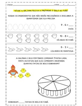 Jogos e atividades de Matemática - OS PROBLEMAS DA GALINHA RUIVA
