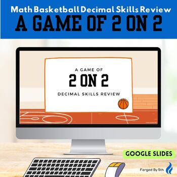 Preview of A Game of 2 on 2: 5th Grade March Madness, Math Basketball Decimal Skills Review
