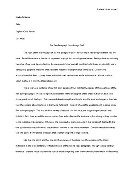 five paragraph essay example