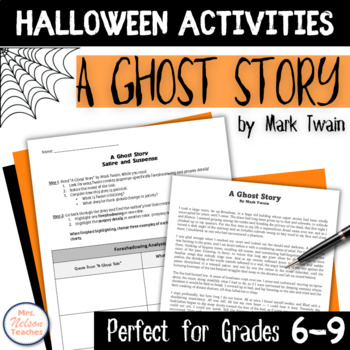 Preview of Halloween Activities - Middle School ELA - A Ghost Story by Mark Twain