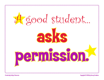 Preview of A Good Student Asks Permission classroom poster