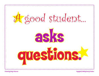 Preview of A Good Student Asks Questions classroom poster