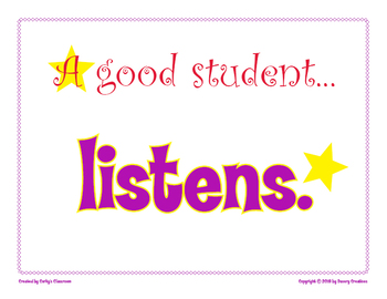 Preview of A Good Student Listens classroom poster