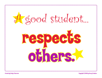 Preview of A Good Student Respects Others classroom poster