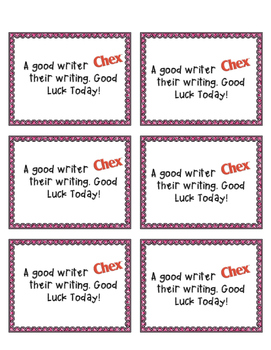 Preview of A Good Writer "Chex" their writing labels