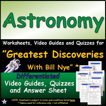 Preview of Differentiated Guide Quiz & Ans - Greatest Discoveries Bill Nye* Astronomy