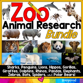 Preview of Zoo Animal Research BUNDLE ... Science Mixed w/ Authentic Literacy Practice