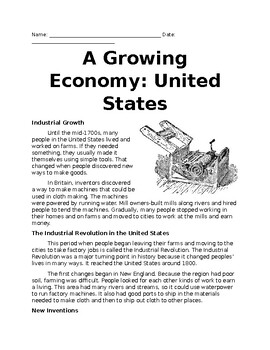 Preview of A Growing Economy: United States