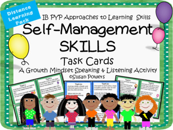 Preview of IB PYP Self Management Skills Task Cards with Distance Learning Option
