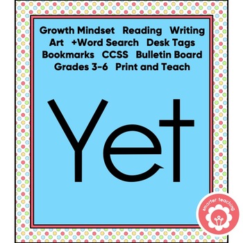 Preview of The Power of Yet A Growth Mindset Lesson and Word Search CCSS Grades 3-6